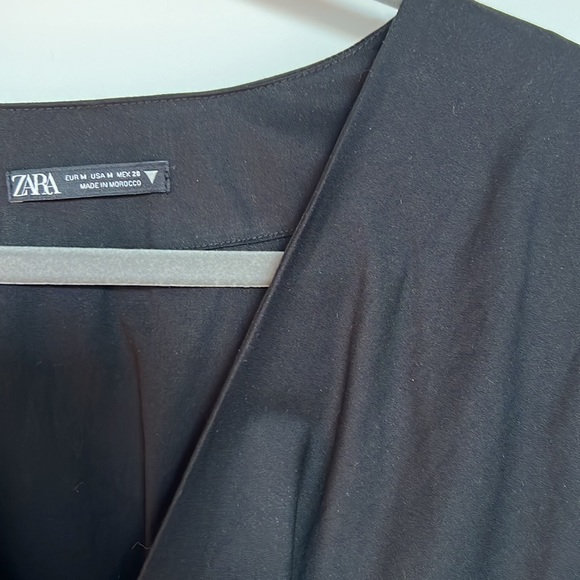 NEW Zara Black Poplin Mini Dress in M - Picture 4 of 4